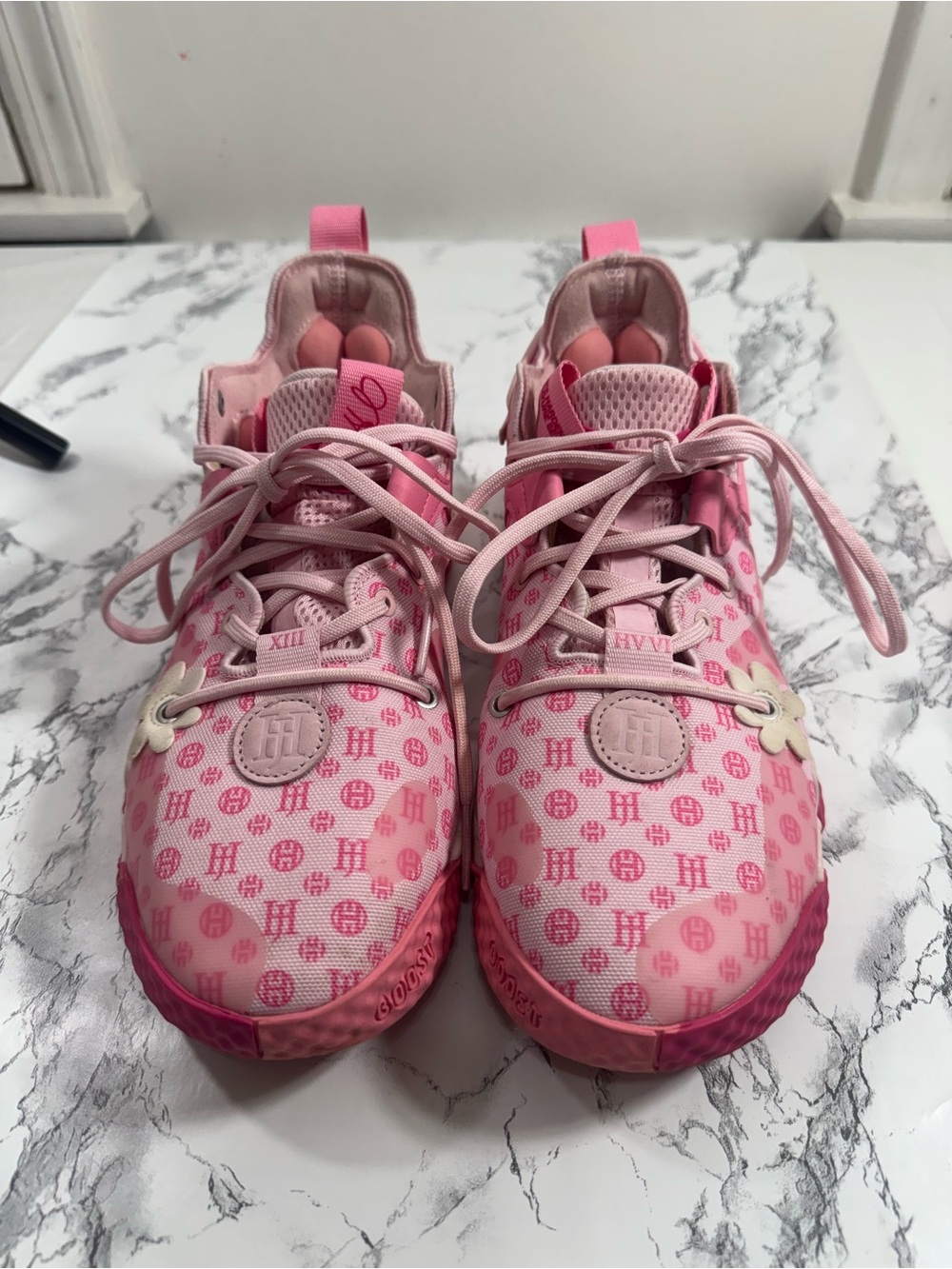 adidas Kids Pink Patterned Lace-Up Sneakers